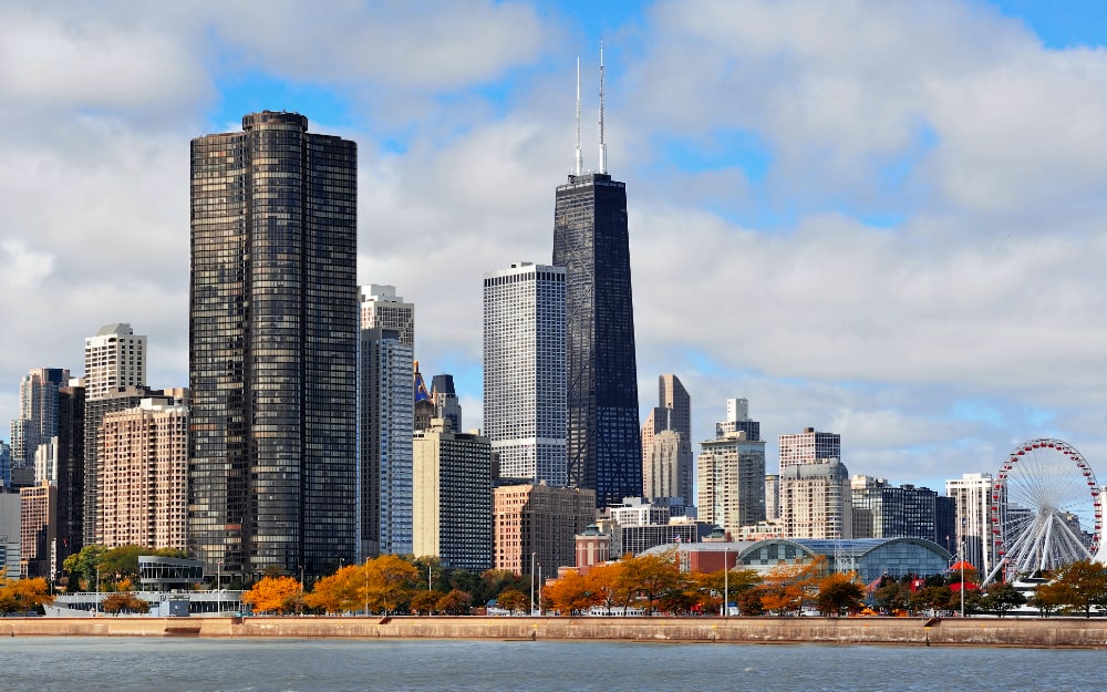 Chicago city urban skyline